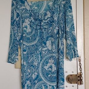 AVENUE TEAL AND WHITE TUNIC - SIZE 26/28